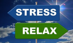 One sign says stress one sign says relax